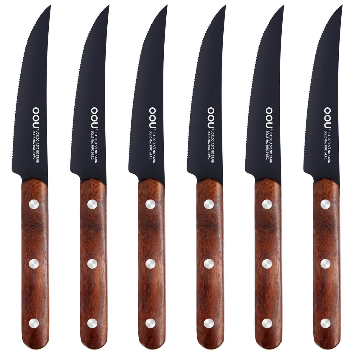OOU! Kitchen Knife Set - OOU 6 pieces Professional Stainless Steel knife set,  Dishwasher Safe Kitchen Knives - Ultra Sharp Chef Knif
