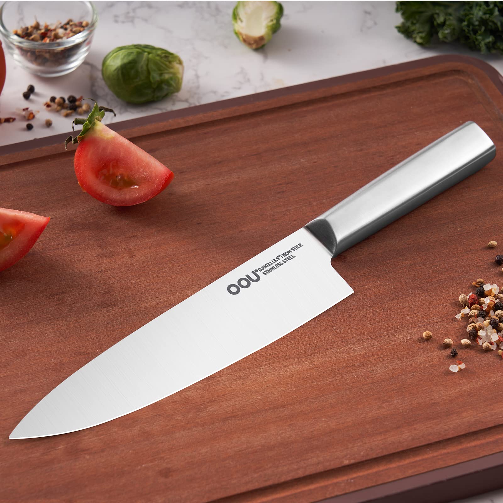 Kitchen Knife Set with Block, OOU 15-Pieces High Carbon Stainless Steel  Knife