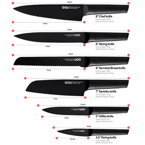 OOU Black Shark Knife Set, 8 Pieces Kitchen Knives Nigeria