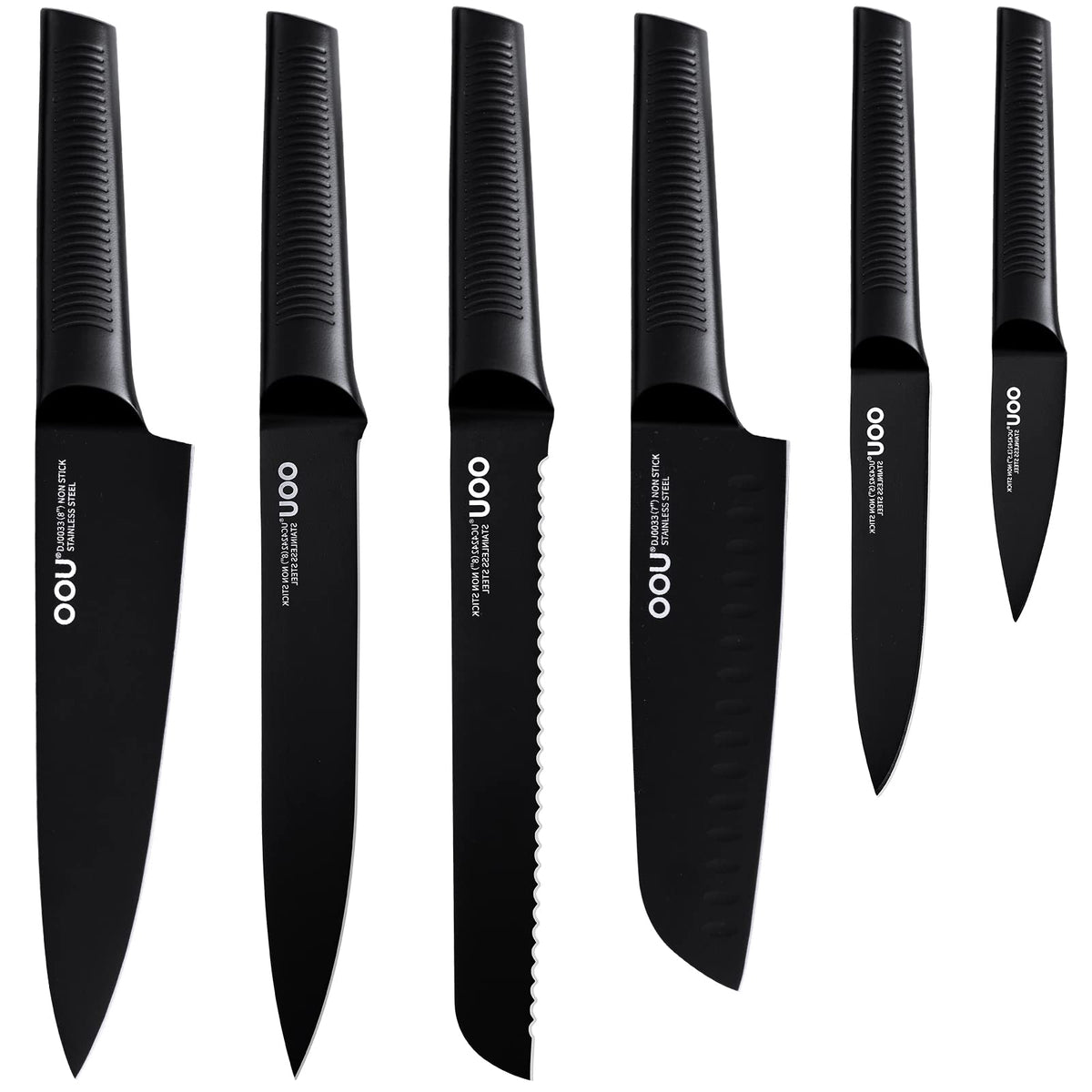 OOU! Kitchen Knife Set with Block, 15 Pieces High Carbon Stainless Steel  Knife Block Set, Professional Chef Knife Set with Built-in Sharpener
